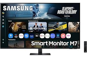 Samsung LS43FM702UUXXU 43" 4K Ultra HD HDR10 Smart Monitor with Speakers - 3840x2160, USB-C, HDMI, WiFi, Bluetooth, Smart Hub for TV streaming, Catch Up Apps and Gaming Hub