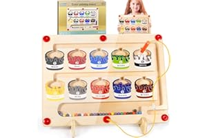 ZHHGOO Giochi Montessori Magnetici,Giochi Montessori 2-5 Anni,Labirinto Magnetico Colori e Numeri Giocattoli Gioco,Gioco Educativo Giochi Legno Bambini Natale Regalo per 2 3 4 5 Anni