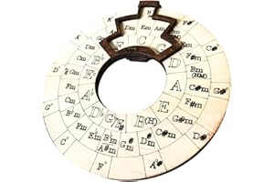 LAMVPINY Outil de m?lodie en bois ? Roue d'accord, roue circulaire en bois et outil d'apprentissage musical, roue d'accord de guitare, roue d'accord pour compositeurs, enseignants et musiciens (1)
