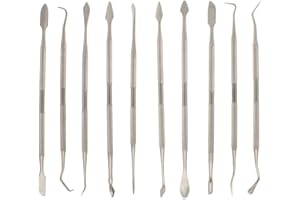 GENERIC 12-Piece Stainless Steel Wax Carver Tool Set, Double Ended Carving Kit for Dental Wax, Clay, Jewelry, Sculpting and Modeling