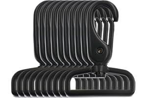 BIKICOCO 1-1/2'' Swivel Trigger Lever Snap Hook Lobster Claw Clasp Spring Loaded Clip, Flat-D-Ring Ended, Black - Pack of 10