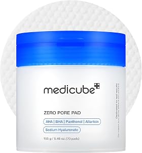 medicube Zero Pore Pad 2.0 Peeling Tonerpads für Porenpflege | Doppelseitiges Gesichtspad mit 4,5% AHA & 0,45% BHA, Milc