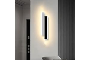 niuniaj Applique Murale Intérieure 10W Applique Murale LED,40CM Lampe Murale,lumiere murale interieur,Blanc Neutre 4000K Applique Murale Design Noir Blanc pour Chambre Salon Escaliers Couloir