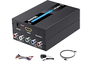 EASYCEL Convertidor de HDMI a Componente con Función de Escalado, Cables y Adaptador (Aluminio)