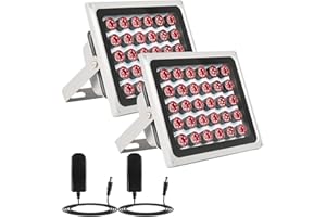 Lonnky 850 nm 30-LED IR Illuminator, Compatible with Security Cameras, VR Systems (Quest, Quest2, Quest3, PS VR2, PS5 VR2) — Waterproof, Auto On/Off, 2-Pack