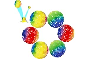 Amebleak 6 Stück Astro Jump Ball Space Balls Planeten Hüpfbälle Hohe Springender Gummiball Sprünge Gummiball Mini Bouncing Ball Toy Loch-Ball für Kinder Party Gift