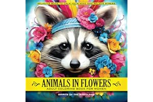 Animals in Flowers Adult Coloring Book for Women - Spirits of The Woodland: Relaxing Journey to Calm your Mind and Relief Stress - Explore 50 ... of Nature (Animals in Flowers Coloring)