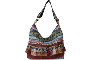 Umimiss Macrame Bag Blue -Straw Handbags for Women Uk,Hippie Bag,Boho Bag,Bohemian Ethnic Crossbody Bags Colorful Tassels,Vintage Ethnic Tribal Embroidered Tassel Sling Crossbody,Hippie