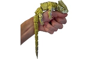 RJW Design Store – Large Reptile Colour Changing Fidget Toys, Bearded Dragon Fidget Pet – Colour-Changing Fidget Toy Set Stress Relief Lizard – Calming Gift Idea for Imagination (Grand Golden)