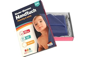 ‎HOME KIDS WORLD Home Kids World Kapuzenhandtuch Baby 100x100 cm (blau) – Weiches & saugstarkes Badetuch mit Kapuze – Kuscheliges Handtuch für Babys & Kinder inkl. Geschenkbox