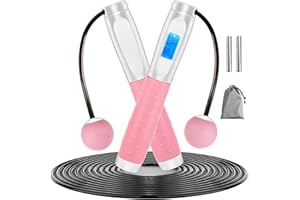 Tivifore Corde à Sauter, Corde a Sauter Sport avec Compteur de Calories, Jump Rope Sans Fil Numérique Réglable, Roulements à Billes en Acier pour Adulte/Enfant/Fitness/Crossfit/Boxe/Gym