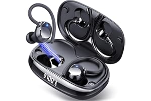 TUKIO Ecouteurs Bluetooth Sans Fil Sport, 80H Écouteurs Bluetooth 5.3 HiFi Stéréo, Ecouteurs Sans Fil Écran LED avec 4 ENC Mic, Oreillette Bluetooth Running IP7 Étanche, Casque Bluetooth pour iOS/Android