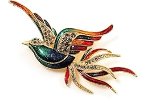 Avalaya Exotic Multicoloured Flying Fire-Bird Brooch