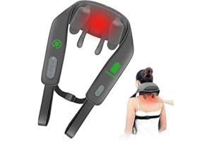 Snailax Massaggiatore per collo senza fili 4D migliorato con calore, massaggiatore elettrico shiatsu con knet, massaggiatore per collo, spalle, schiena, gambe, regali per uomini e donne