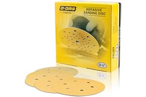 362X - 150mm Round Sanding Discs Pads(50PCS), Orbital Sander Discs, 6 Holes Hook and Loop Sandpaper Sheet for Random Orbital Sander, Variety Pack of 80 120 220 320 400 Grit - D DMS DIMEISI