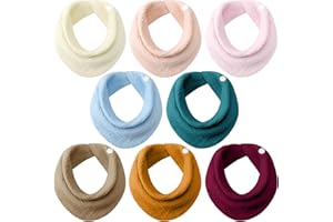 Xoolkly Baby Bibs 8 Pack Baby Bandana Dribble Bibs 100% Cotton Soft and Absorbent Baby Drool Bibs for 0-36 Months Newborn and Toddlers Multicolor