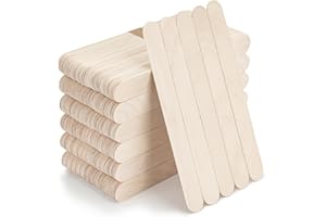 WISYOK 240 Palos de Madera de Abedul, 150x18mm, Depresores de Madera, Palitos de Paletas y Piruleta, para Manualidades en el Hogar y la Escuela