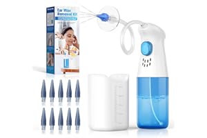 ‎QIMIC Ohrenreiniger Ohrenschmalz Entferner, Qimic Ohrenschmalz Entfernungs Kit, Ohrreiniger, Ohrenspülung für Erwachsene, Ohr Reinigung, Ohrspülsystem Ohrreinigungsset mit 10 austauschbaren Spitzen