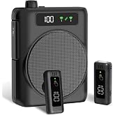 Amplificador de Voz portatil con 2 micr&oacute;fono inal&aacute;mbrico de Solapa | Wireless altavoz con 2 micr&oacute;fonos inal&aacute;mbricos, Amplific