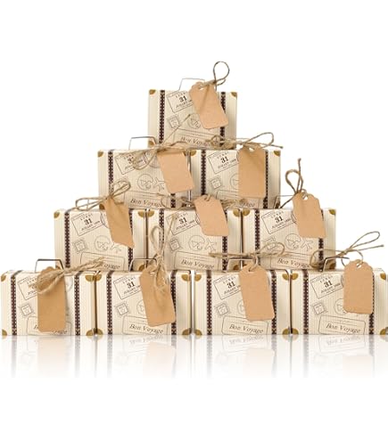 50-Pack Kraft Pillow Gift Boxes With Thank You Tags - Perfect For Party Favors & Small Business