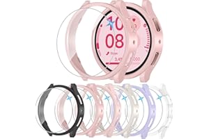 HAANILKYI [6+6 Stück Displayschutzfolie für Samsung Galaxy Watch FE/5/4 40mm, Wasserdichte Schutzhülle mit gehärtete Displayschutzfolie für Galaxy Watch FE 5 4 40 mm