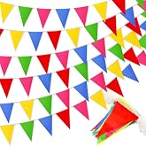 Annhao 50m 120 Triangular Bunting Banner Banners Multicolor Garlands for Weddings Birthday Parties Garden Brand Opening Home