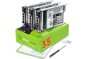 ‎WORKDONE WorkDone 3er-Pack - 3,5-Zoll Festplatten-Caddy mit 2,5-Zoll Festplattenadapter - kompatibel für Dell PowerEdge Server - Handbuch - Aufkleber für Vorderseite – Schraubendreher