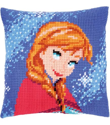 Kit Coussin Point De Croix Vervaco Bonhomme De Neige - 40x40cm, Canevas 18 Trous/10cm | Loisir Créatif