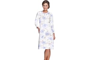 e.FEMME® Damska koszula nocna Kate 1029, długi rękaw, 100% bawełna