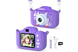 ASTGMI Juguetes de cámara para niños para niños y niñas, 1080P HD Camara Fotos Infantil, cámara Fotos niños, cumpleaños de para niños de 3 4 5 6 7 8 9 10 años, con Tarjeta SD de 32 GB (Morado)