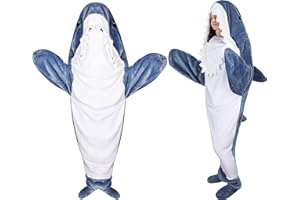 Belloxis Shark Gifts Blanket with Sleeves Gifts for Men Hooded Blanket Wearable Blanket Birthday Gifts for Men Husband Gifts Son Gifts