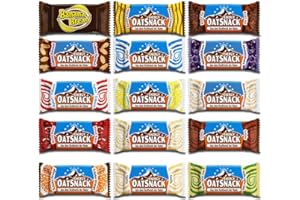 DAVINA OAT SNACK Davina Energy OatSnack Riegel - MIX Box - Haferflocken Kohlenhydrat Riegel, von Hand gemacht, 15 Riegel (980 g)