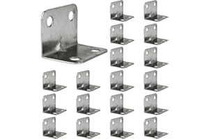 20 x Equerre de Fixation Angle Droit Support en Forme de L, punwey Équerre Angle 90 Degrés en Fer, Joint de Support Équerre de Coin Équerre d'assemblage Renforcée(23 x 23 x 32mm)