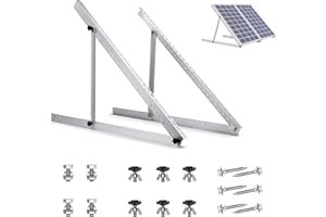 JOLIGAEA 2 Pièces Support de Panneau Solaire 45"(114cm), Supports d'inclinaison de panneau solaire angle réglable 0-90°, Support pour Panneaux Solaires 100W-600W, Pour Toit Bateau Caravane Sol Plat