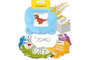 JIEYUCHU Juguetes Tarjetas Flash Parlantes, Francés e Ingles Juegos Educativos Niños 112 Hojas e 224 Palabras, Tarjetas parlantes para niños pequeños 1-6, Juguetes Educativas Audibles, Azul