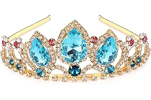 AROWRO Kristall krone für Mädchen Damen Rapunzel Tiara Prinzessin Krone Tangled Kostüm Zubehör für Halloween Cosplay Braut Hochzeit Prom Feiern Geburtstag Geschenke