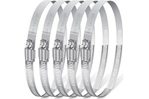 5 pièces colliers de serrage en acier inoxydable, Jatiler 141-165mm jeu de colliers de serrage en acier inoxydable, collier de serrage Collier de serrage réglable pour machine à laver, jardin