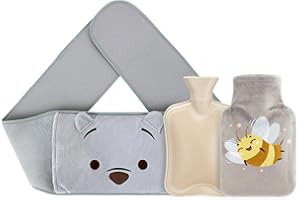WOTHFAV Borsa Acqua Calda, 3 in 1 Borsa Dell'acqua Calda, Cintura Della Borsa Dell'acqua Calda, Cintura Regolabile, Boule Acqua Calda con Copertura in Pile, Ideale per Vita, addome, Dorsali e Mestruali - 1L
