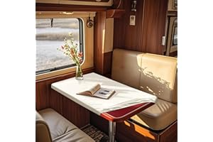 SYLC Waterproof Table Cloth for Caravan, Rectangle Tablecloth Non-lip with Elasticated Bands and 4 Lacings, Outdoor Motorhome Table Sheet Soft Wipeable (Ivory,Rectangle 120×80cm)