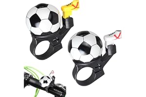 JIAKALAMO Bike Bell, 2 Pcs Bike Bell Football Design Kids Bicycle Bell with Loud Crisp Clear Sound, Bike Accessories Decoration Bell for Boys Girls Handlebar, 19.6x1.57inch