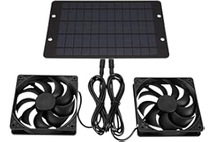 AIDNTBEO Ventilateur d'extraction solaire pour poulailler, serre, double ventilateur, extracteur d'air, équipement de ventilation extérieur