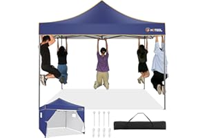 HOTEEL Cenador Plegable 3x3, Carpa Plegable 3x3 Cenador de Jardín Resistente al Agua, Estable, Resistente al Invierno, Carpa para Exteriores con 4 Paredes Laterales para, Jardín, Fiestas, Azul Marino