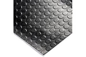 Mugar - Suelo de Goma Antideslizante | Esterilla Caucho para Suelos Industriales y Ascensores | Alfombra Negra | Pavimento | Antideslizante Moto, Negro, 200 x 150 x 0.2 cm, Caucho