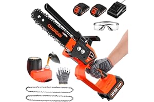 OLMLMO Mini Chainsaw Cordless 8 Inch, 4000mAh Cordless Chain Saw with Brushless Motor, Portable Electric Mini Chainsaw with Oil Filling Port, Mini Chainsaw for Smaller Construction and Logging Jobs