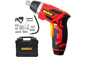 EDIMAX, Destornillador Electrico, Atornillador, 3,6V, Luz de trabajo Led, Max 4Nm, Boton giratorio de mango, 230 rpm, Li-ion/