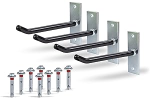 Alberts 801960 Kit de porte-jantes | support mural pour jantes de voiture | porte-pneus recouvert d'un tube en PVC | galvanisé | 20 cm crochet porte-jantes long