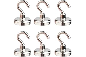 Ant Mag Magnetic Hooks Heavy Duty 6 Pack for Hanging 36KG (80LBS) Neodymium Magnet Hooks Used for Home Kitchen Office Workplace