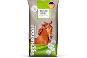 Eggersmann Frutta Muesli 20 kg – Muesli per Cavalli ridotti proteici – Mangime aggiuntivo ad Alto Contenuto di creste di Frutta – Mangime Naturale per Cavalli