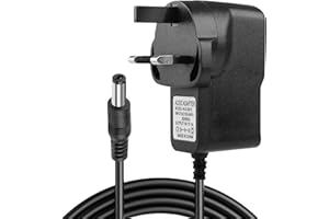 SOLRYN 9V DC 1A Guitar Pedal Power Supply Adapter, 9V1A Power Adapter Center Negative Sleeve Positive, Wall Charger for Guitar Effects with 6.6ft Cable for Guitars Bass Effects Pedal Stompbox Noise Reduction