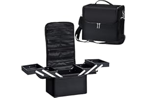 KETALIRIA Kosmetikkoffer Make up Koffer Make up Tasche Schminktasche Schminkkoffer Leer Kosmetiktasche Beauty Case Nagelkoffer Make up Box, Schwarz